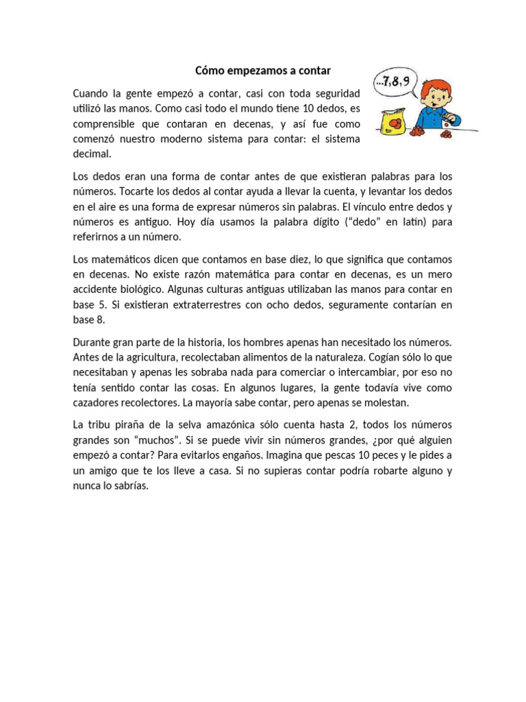 Cómo empezamos a contar con manos | PDF