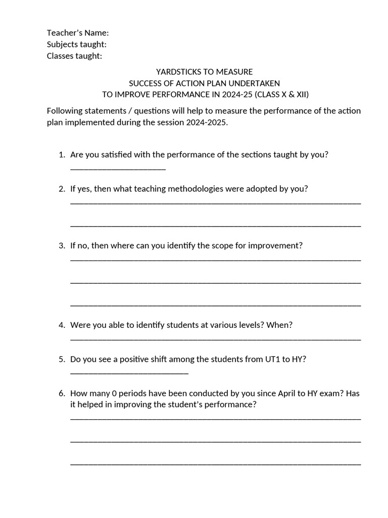Api yardsticks pdf
