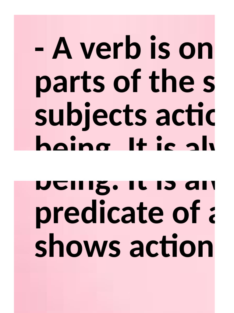 Understanding Verbs in Sentences | PDF