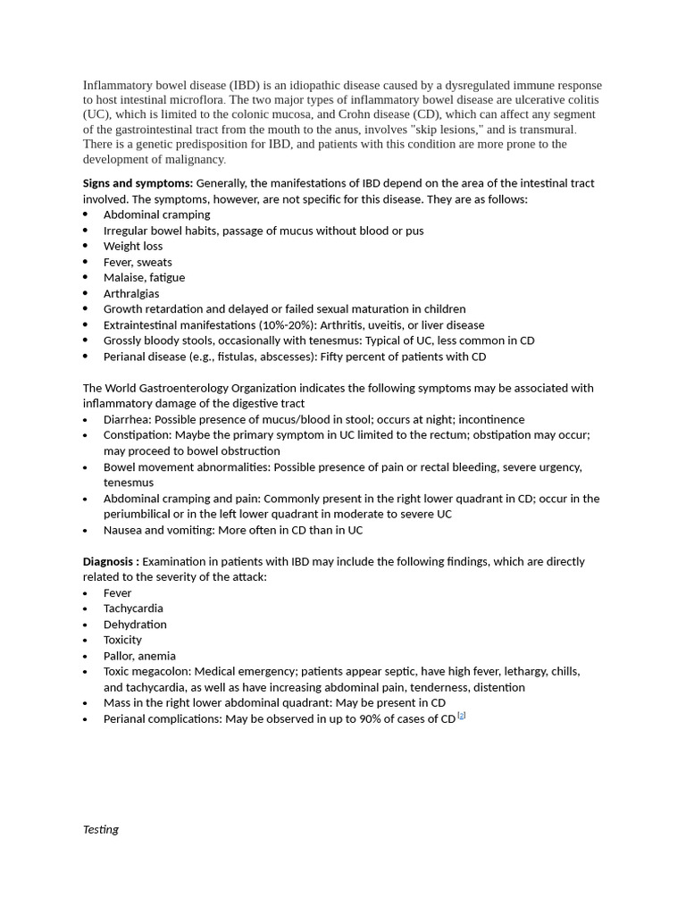 Inflammatory Bowel Disease | PDF | Inflammatory Bowel Disease ...