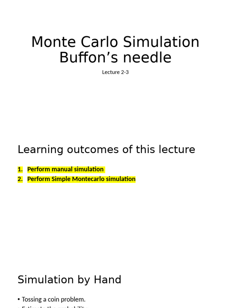 Monte Carlo Simulation | PDF | Monte Carlo Method | Probability ...