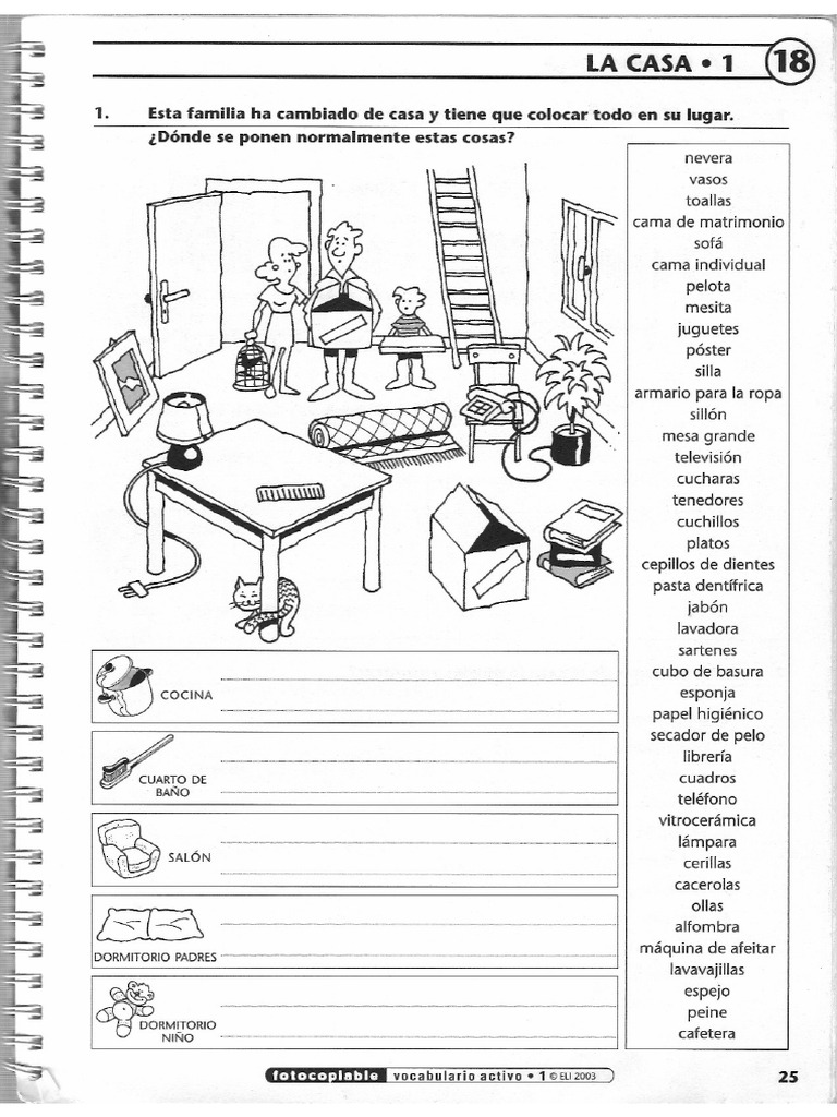 La Casa, Ejercicios Español | PDF