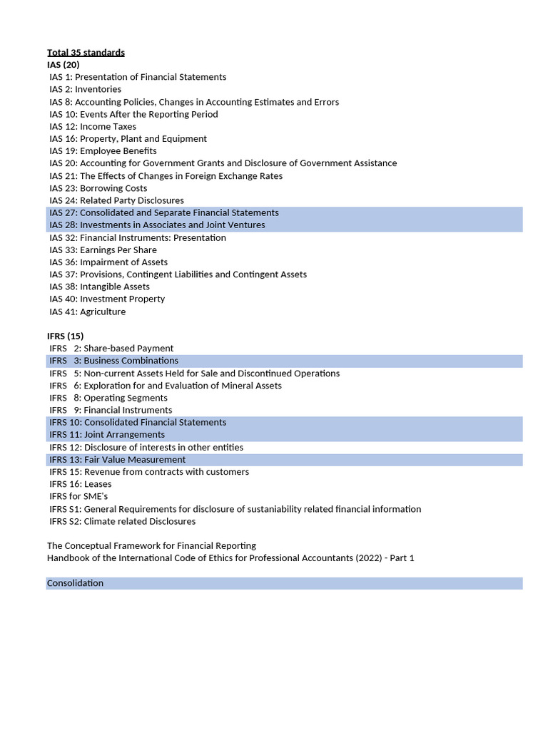 IFRS List With Notes (22 Nov 24) .XLSB | PDF | International Financial ...