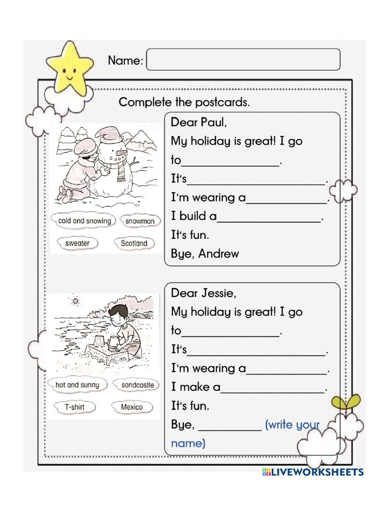 Writing A Postcard | PDF