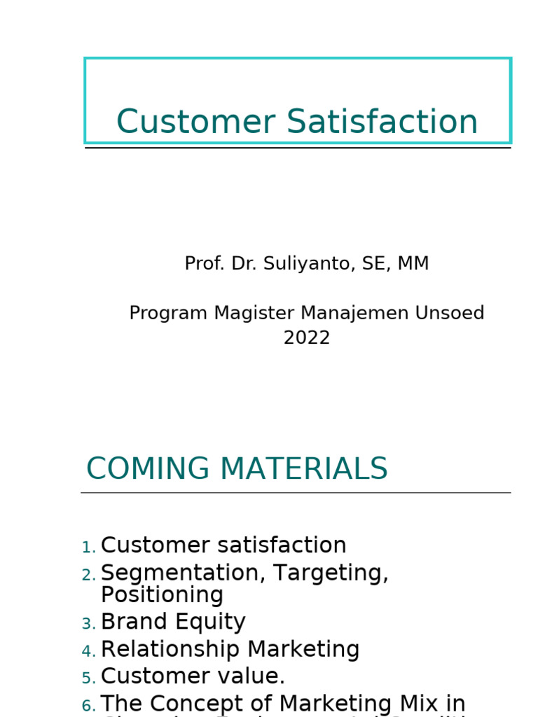 Customer Satisfaction Insights | PDF | Customer | Marketing