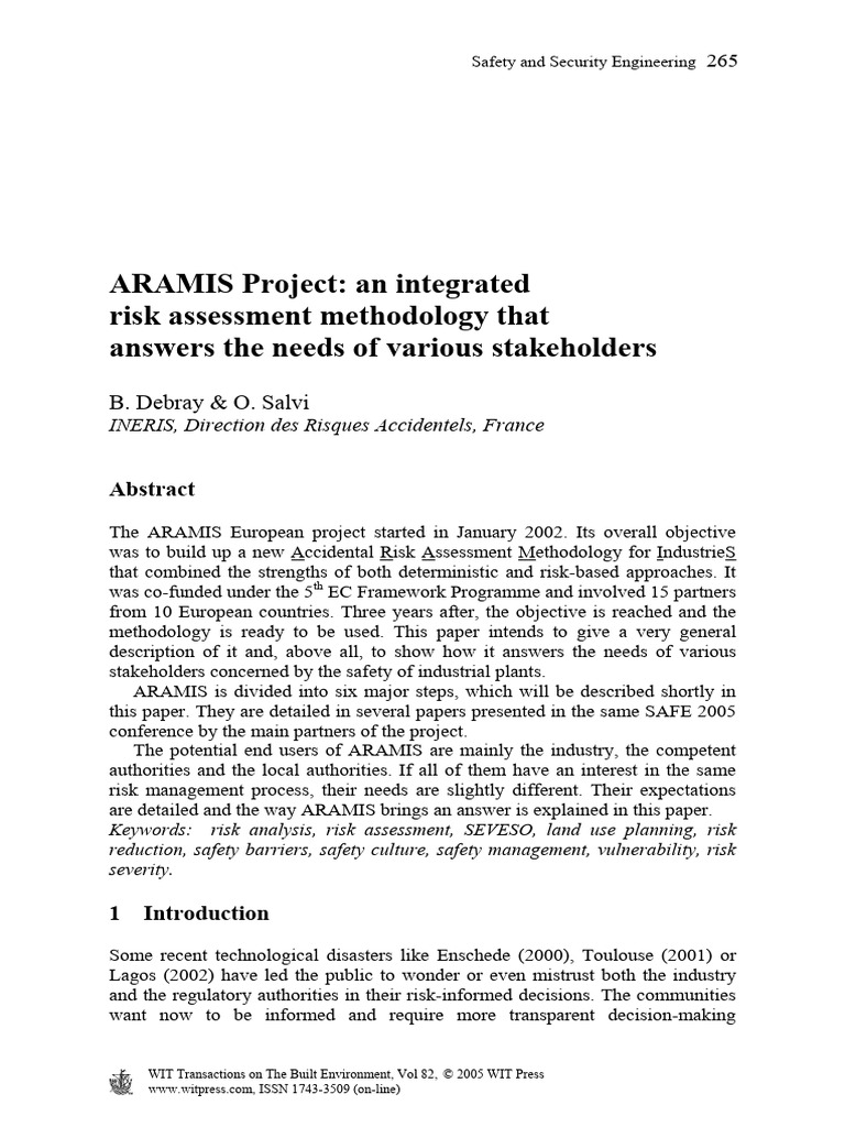 Aramis | PDF | Risk | Risk Management