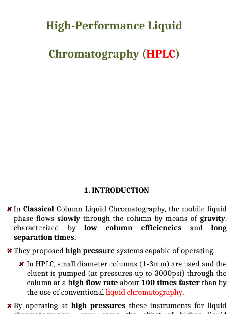 High-Performance Liquid Chromatography Overview | PDF | High ...