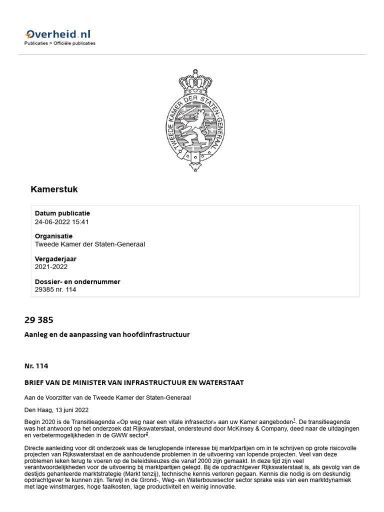 Kamerstuk 29385, Nr. 114 - Overheid - NL - Officiële Bekendmakingen | PDF