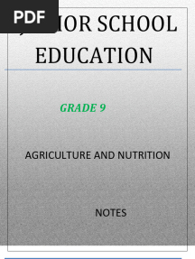 Grade 9 Agriculture & Nutrition Notes