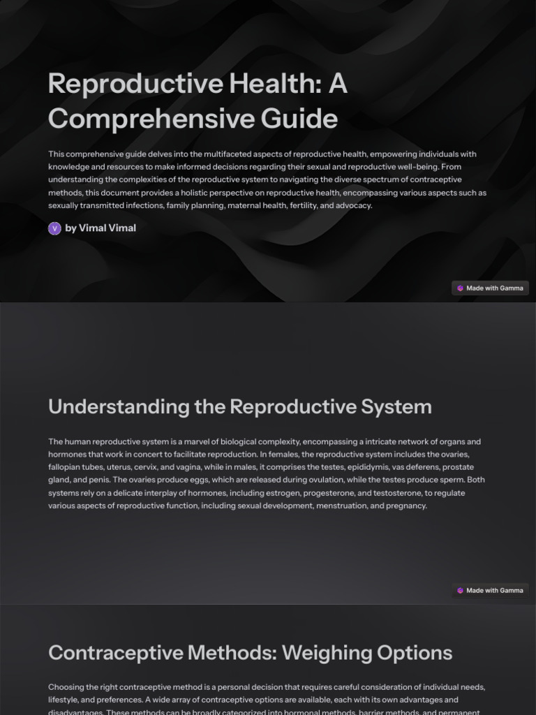Reproductive Health A Comprehensive Guide | PDF | Sexually Transmitted ...
