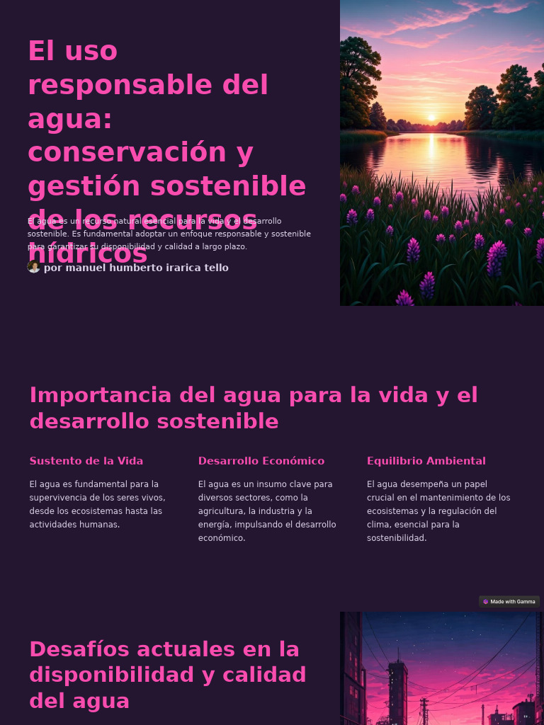 El Uso Responsable Del Agua Conservacion y Gestion Sostenible de Los ...