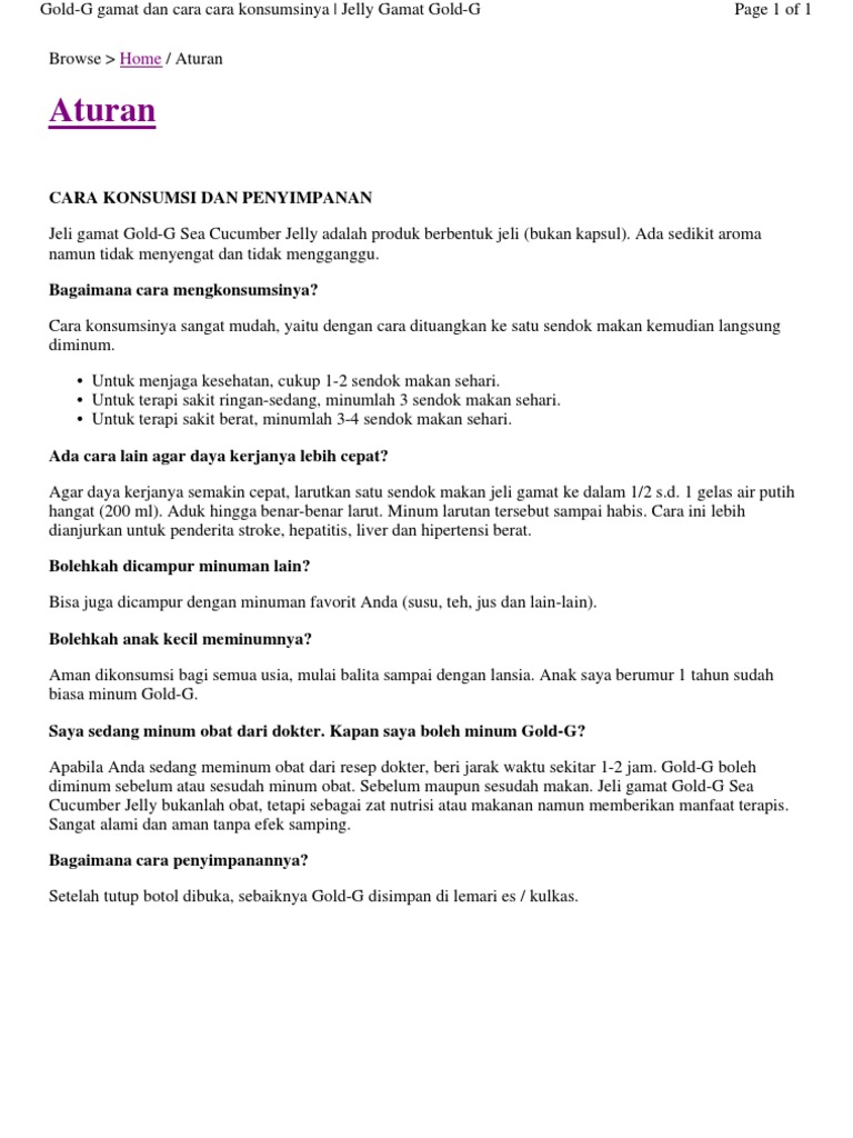 Cara Konsumsi Gold G Pdf