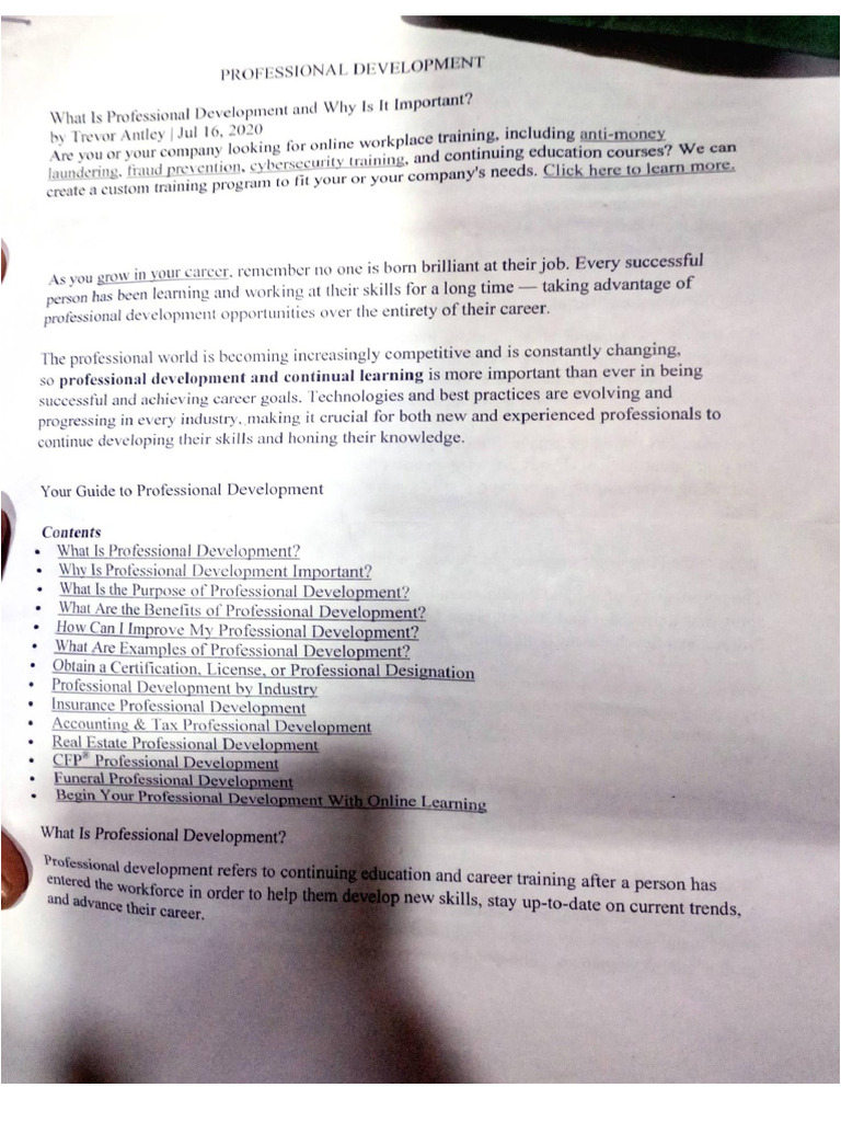 Professional Development | PDF