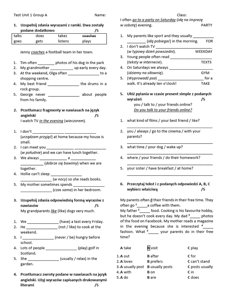 Test 1 A Focus | PDF