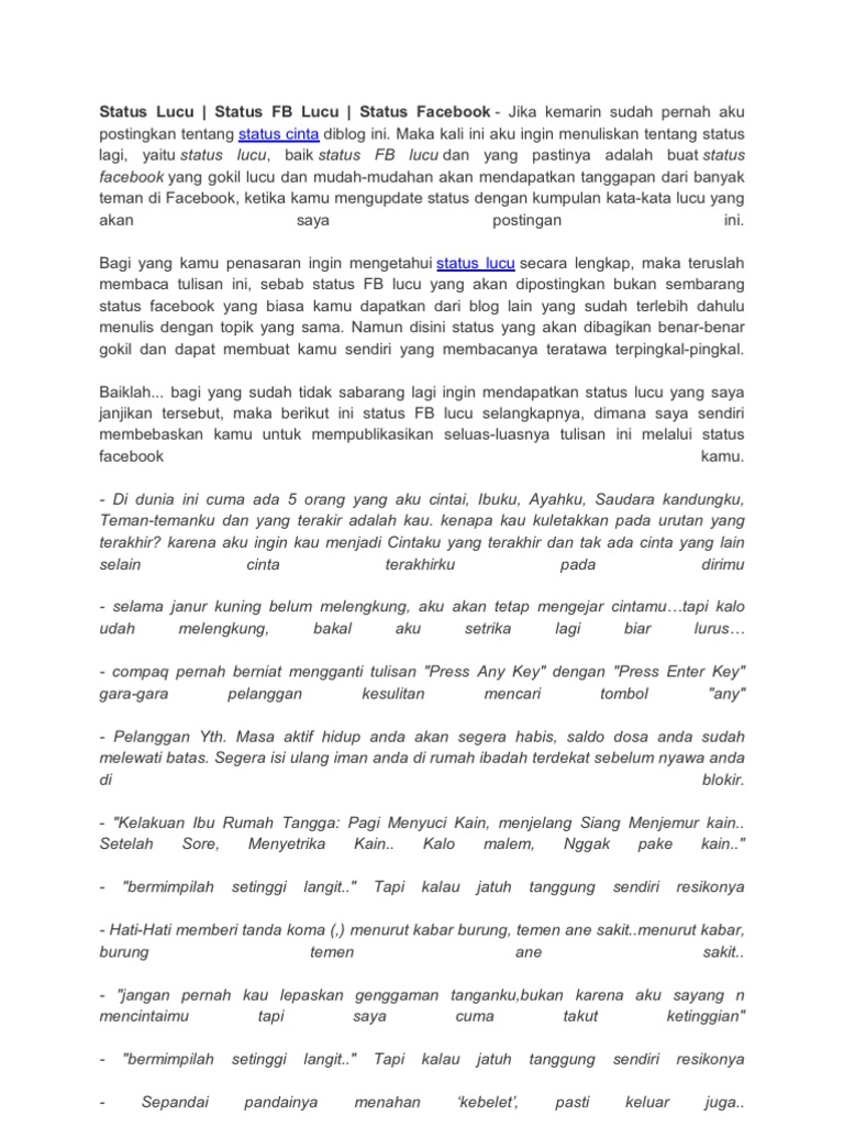 Status Lucu Status Lucu