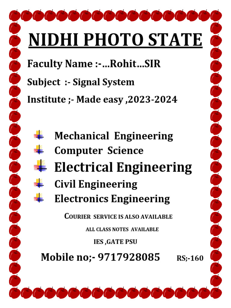 2 Signal System Notes Pdf Electromagnetism Computer Engineering