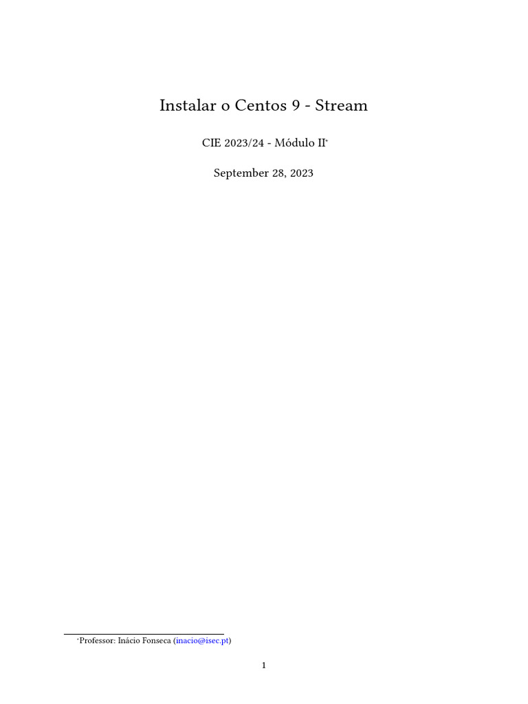 Instalação do CentOS 9 - Stream | PDF | Linux | Distribuição Linux