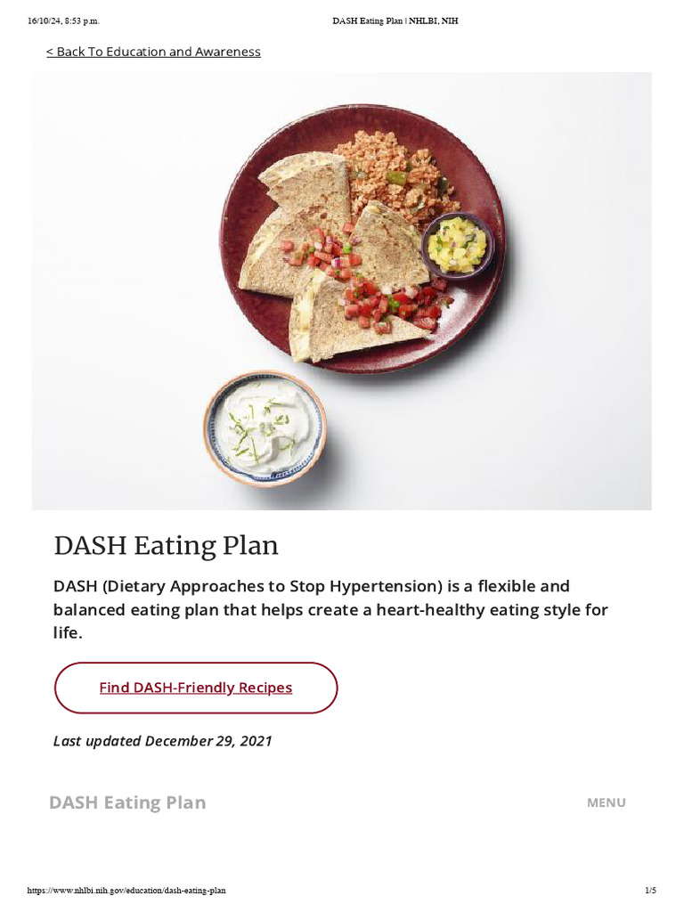 DASH Eating Plan - NHLBI, NIH | PDF