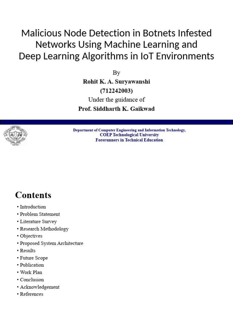 Malicious Node Detection in IoT Networks | PDF | Internet Of Things ...