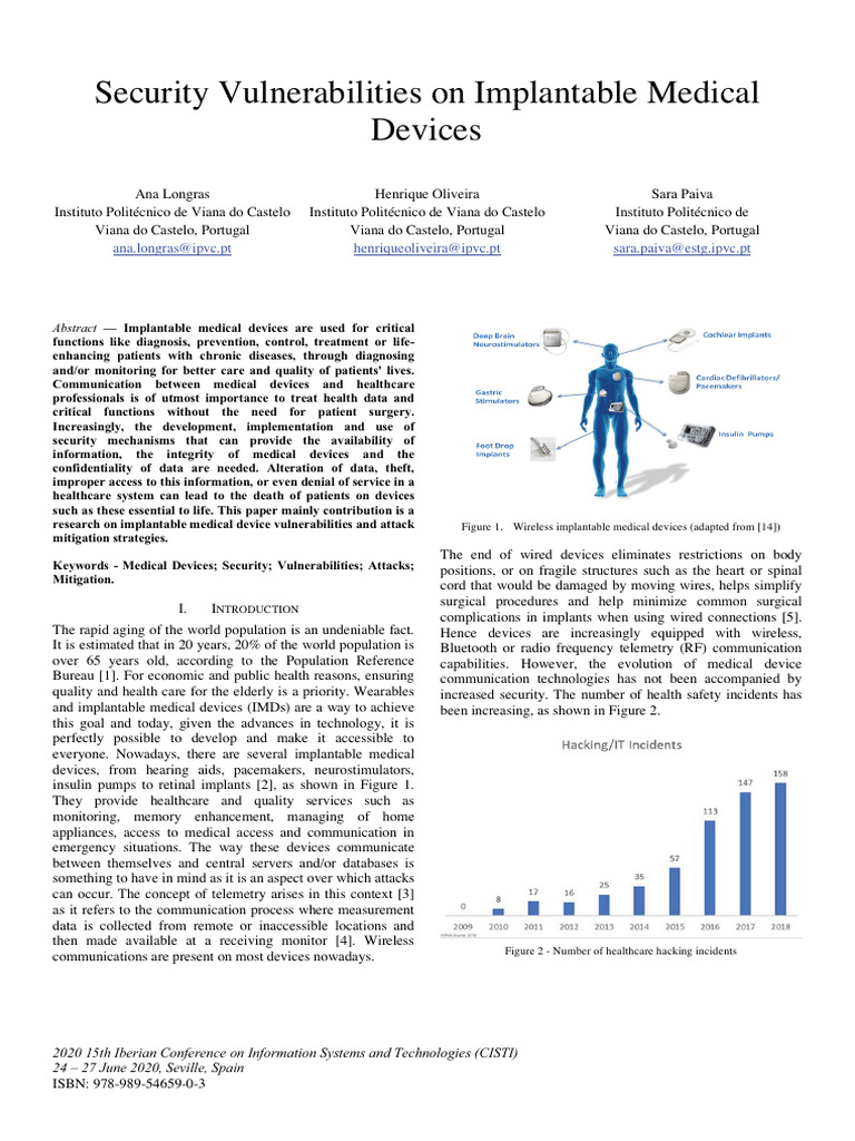 Security Vulnerabilities in Implantable Devices | PDF | Computer ...
