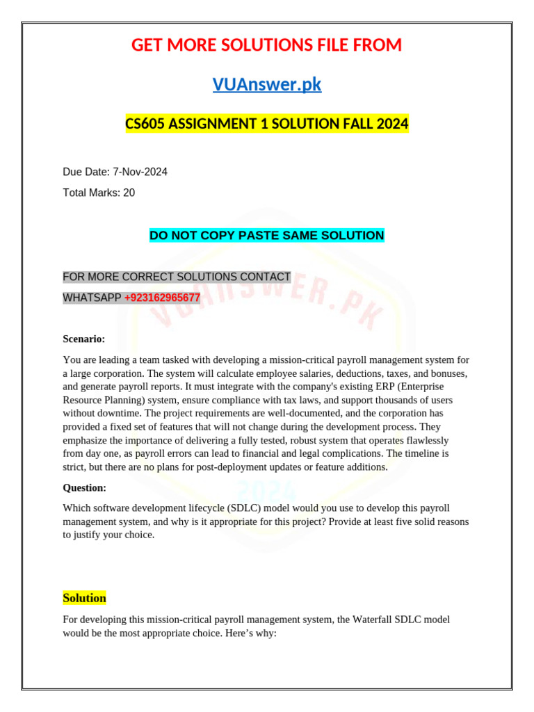 Waterfall Model for Payroll System Development | PDF | Software ...
