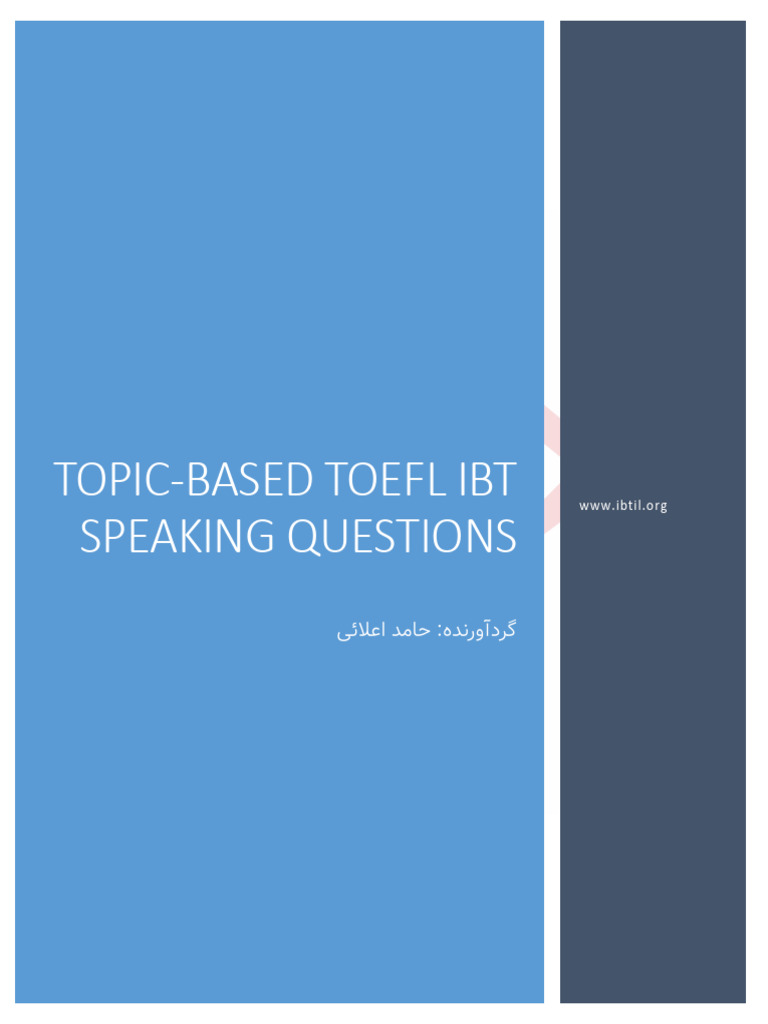 TOEFL iBT Speaking Questions Guide | PDF | Books | Employment