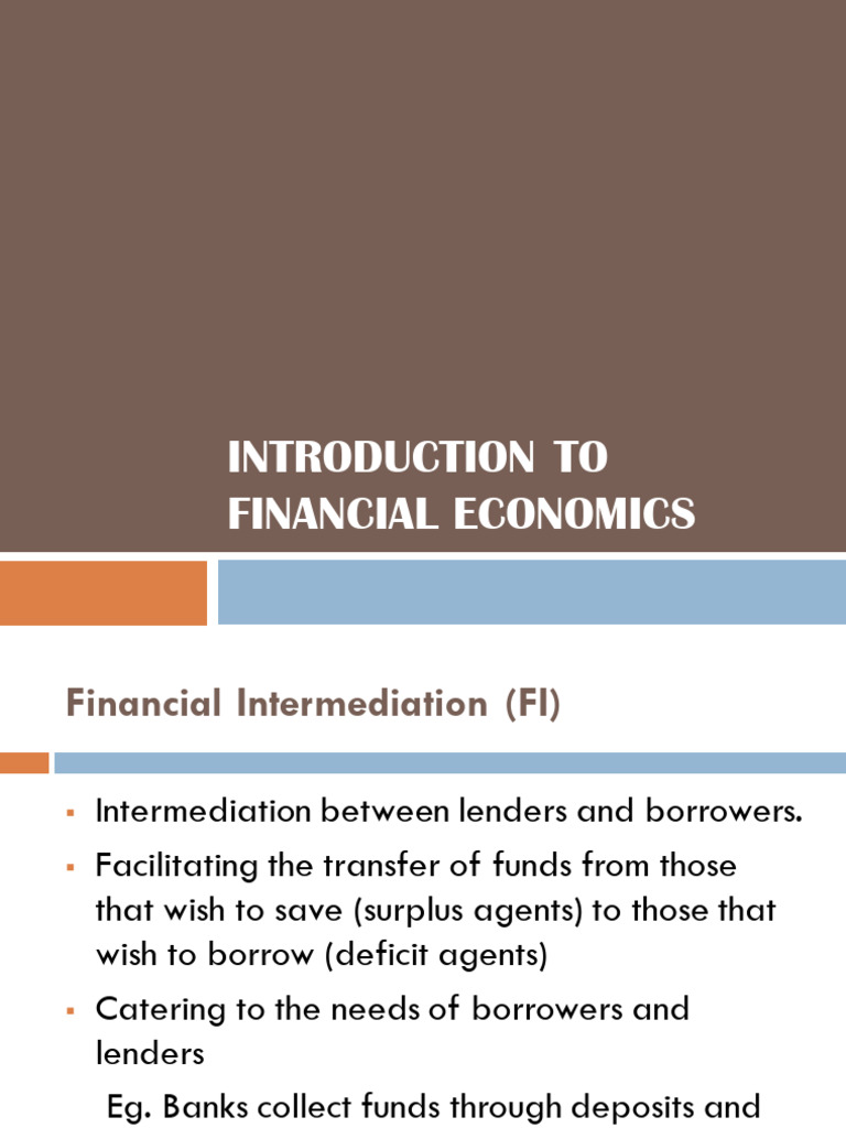 Introduction To Financial Economics | PDF | Financial Markets | Bonds ...