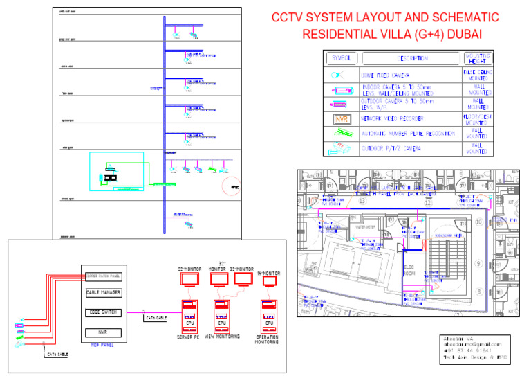 CCTV System Layout and Schematic Residential Villa (G+4) Dubai | PDF
