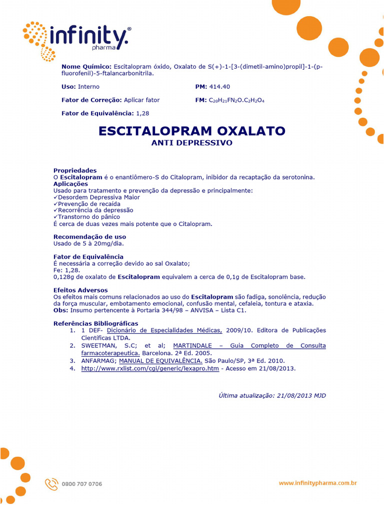 Bula do Escitalopram Oxalato | PDF