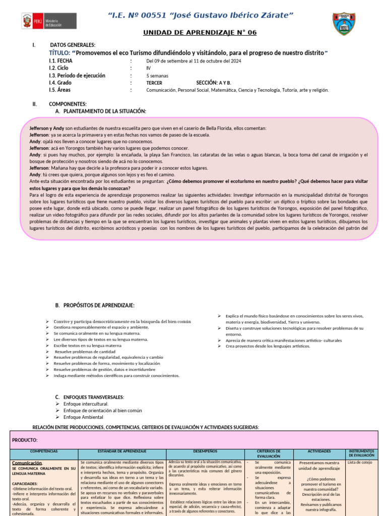 Unidad de Aprendizaje 06 Tercer Grado | PDF | Números | Geometría