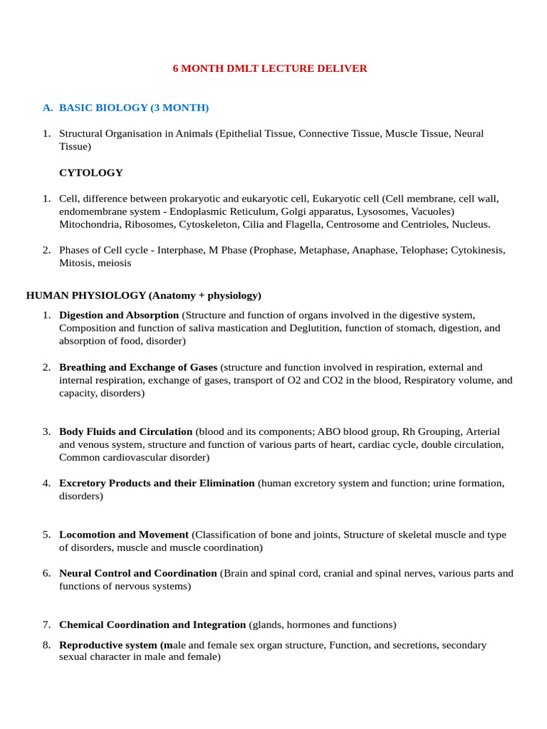 Sofia Ngo DMLT Course PDF Cell (Biology) Mitosis