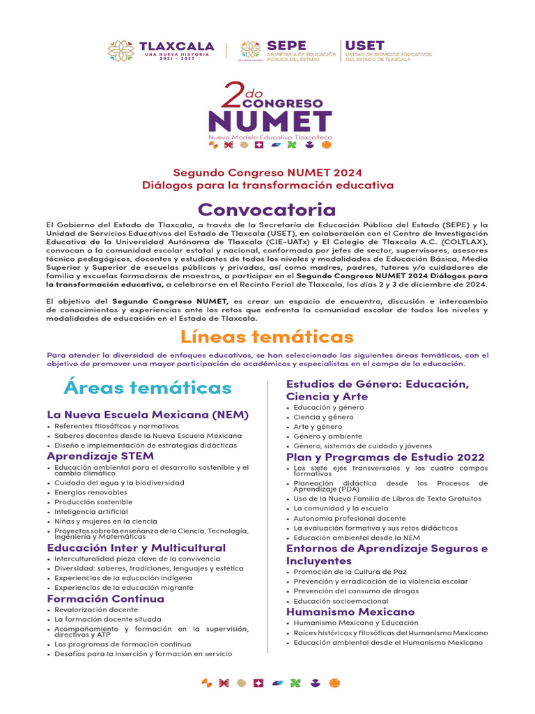 Convocatoria NUMET 2024 | PDF | Enseñando | Maestros