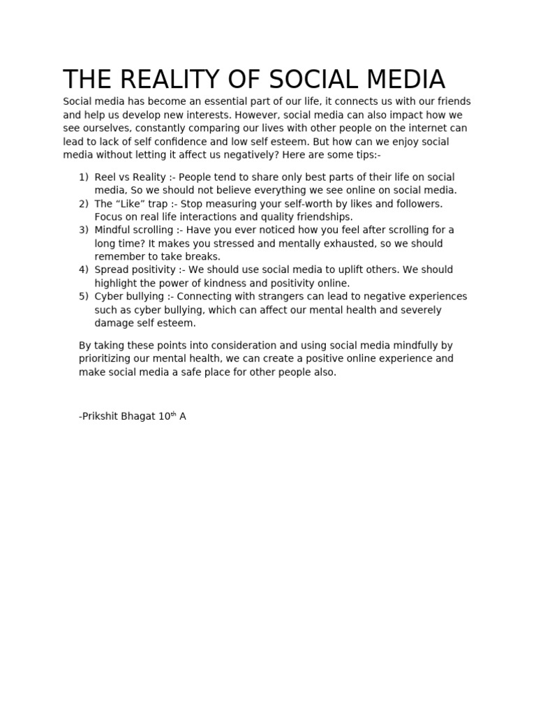 The Reality of Social Media | PDF