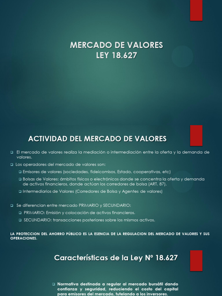 Ley 18.627: Regulación del Mercado de Valores | PDF | Bolsa de Valores ...