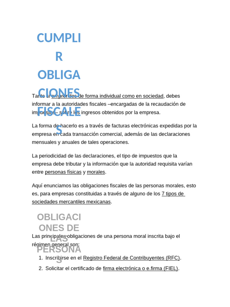 Obligaciones Fiscales | PDF | Impuesto sobre la renta | Impuestos
