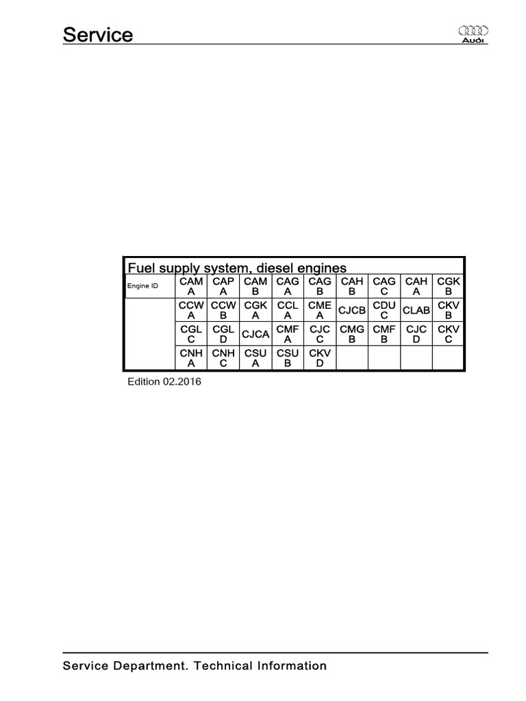Diesel Engine Fuel Supply System Guide | PDF | Throttle | Audi