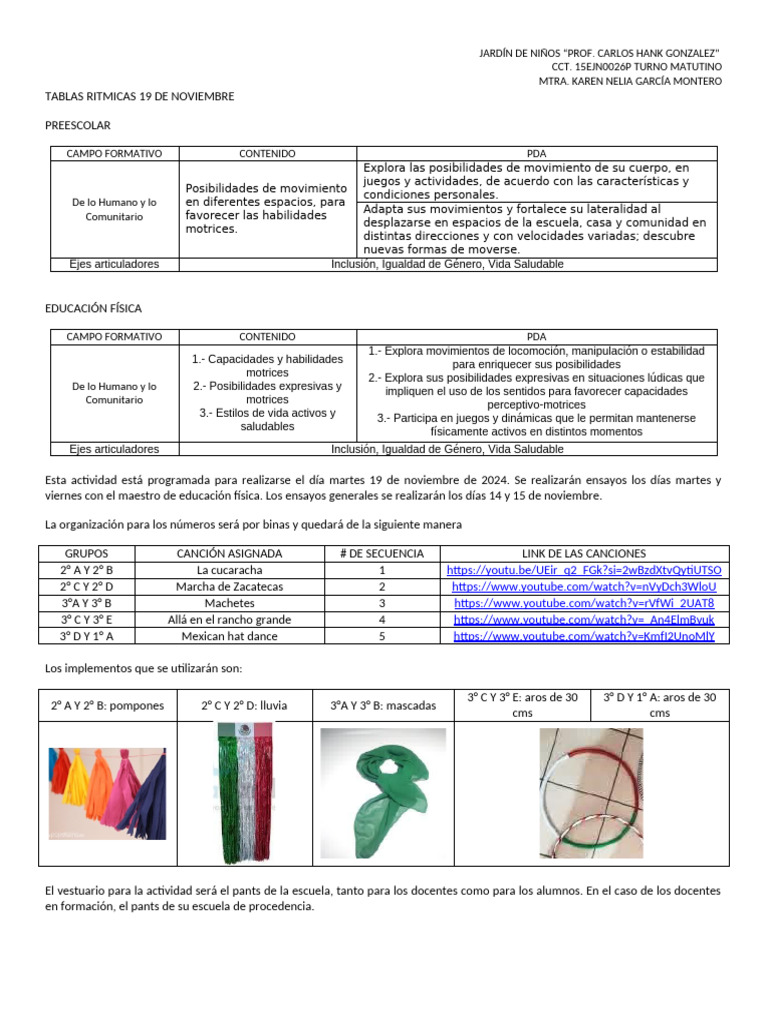 Tablas Ritmicas N | PDF | Educación de la primera infancia