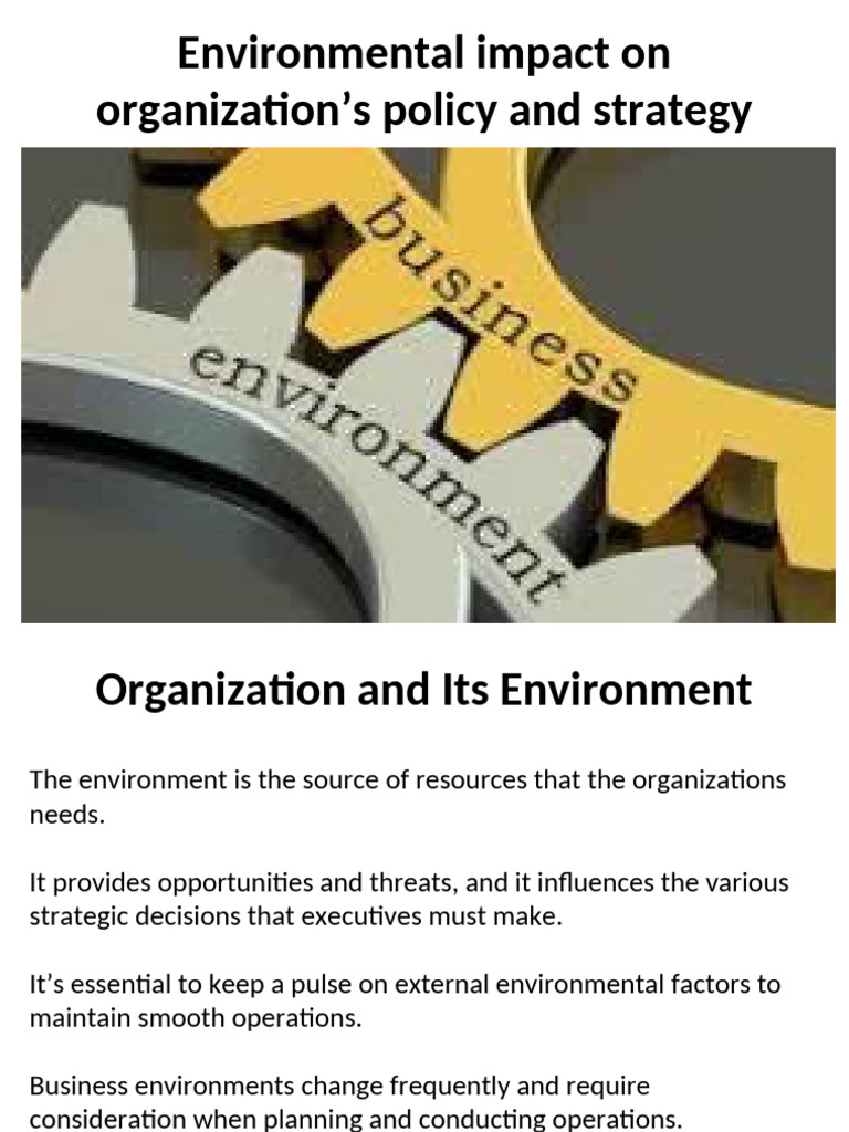 Environmental Impact on Organizations | PDF | Economies | Natural ...