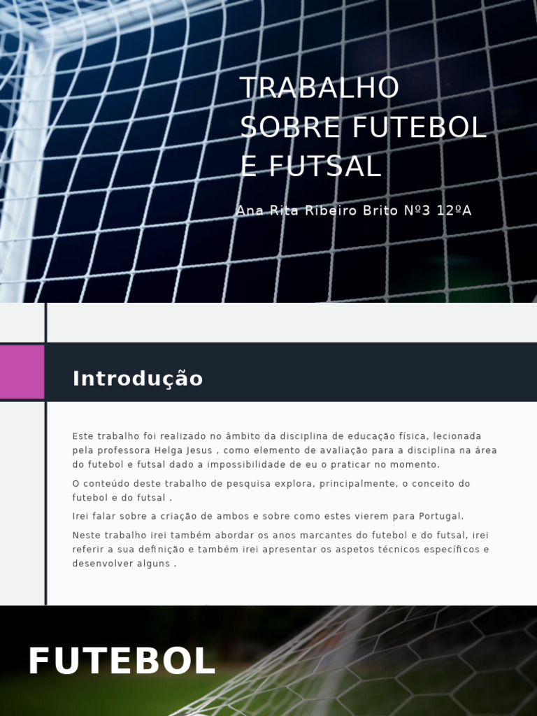 História e Regras do Futebol e Futsal | PDF | Futebol | Juiz (esportes)