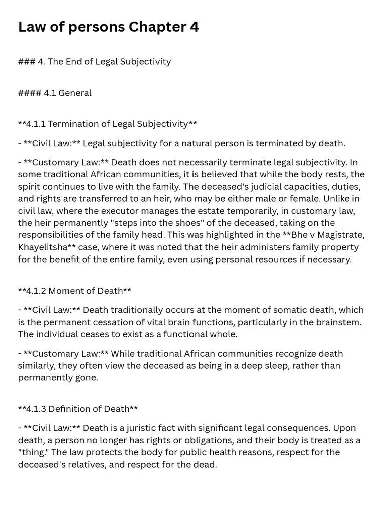 End of Legal Subjectivity in Law | PDF | Burial | Common Law