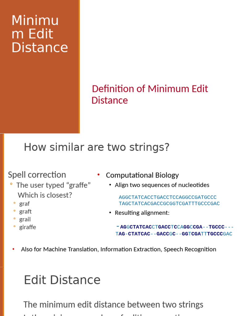 Minimum Edit Distance Explained | PDF | Dynamic Programming ...