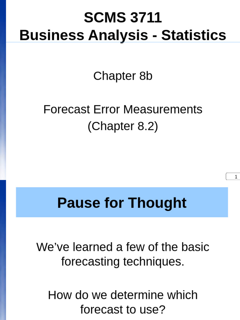 Chap 09b | PDF | Forecasting | Errors And Residuals