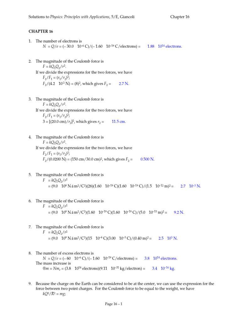 Chapter 16 Text Answers | PDF | Force | Chemical Bond