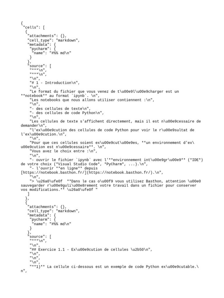Introduction au Notebook Basthon | PDF | Programmation informatique ...