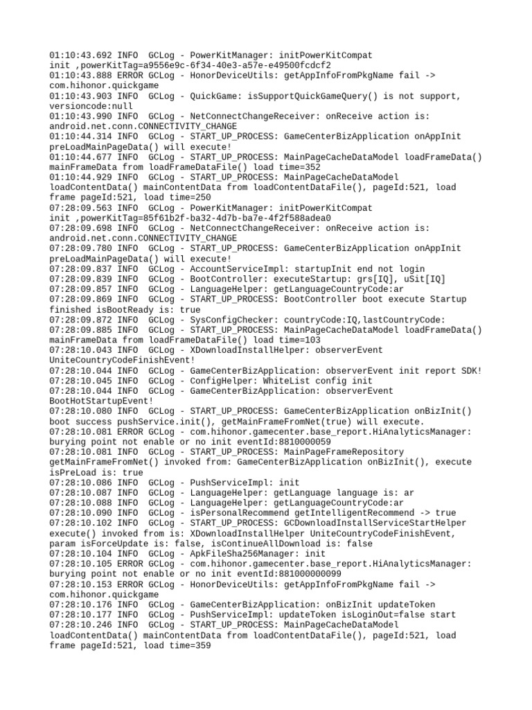 Honor GameCenter Log Analysis | PDF | Computer Networking | Software ...