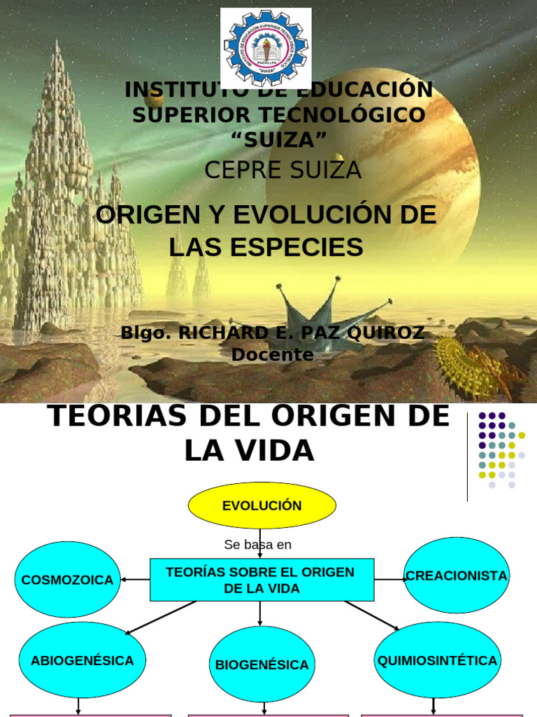 Teorías sobre el Origen de la Vida | PDF | Evolución | Evolución biológica