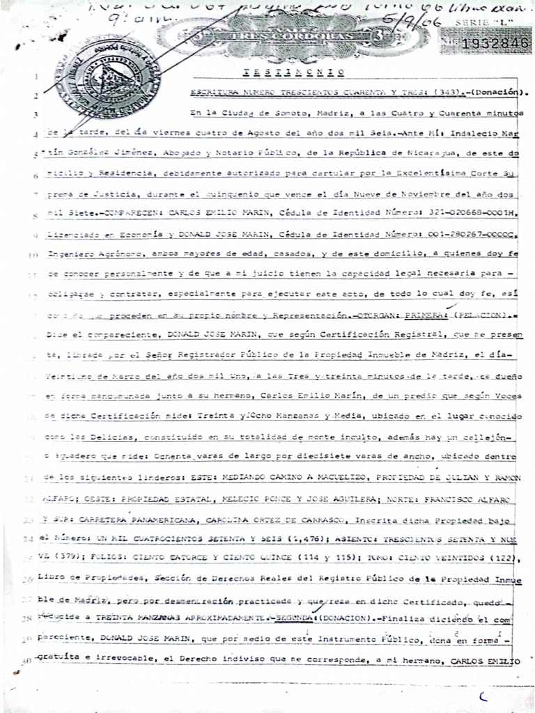 Escritura 343 | PDF