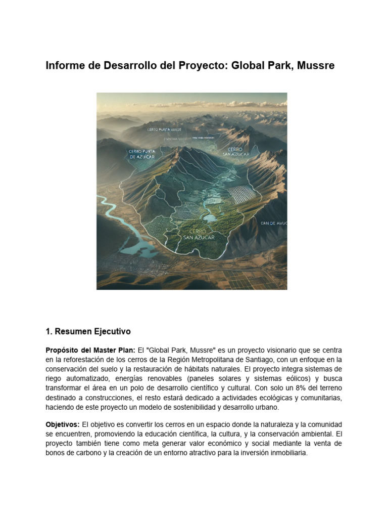 Informe de Desarrollo Del Proyecto - Global Park, Mussre | PDF ...
