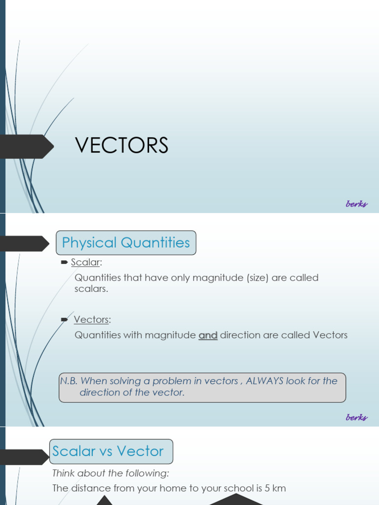 Vectors Notes | PDF | Euclidean Vector | Euclidean Geometry