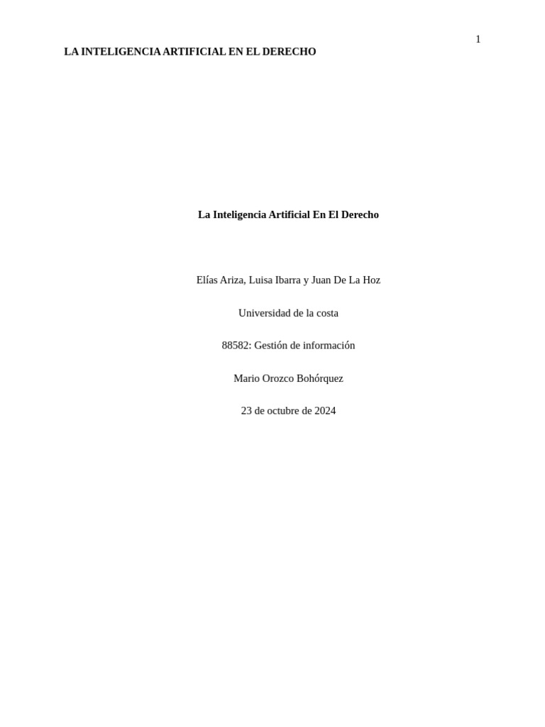 La Inteligencia Artificial en El Derecho | PDF | Inteligencia ...